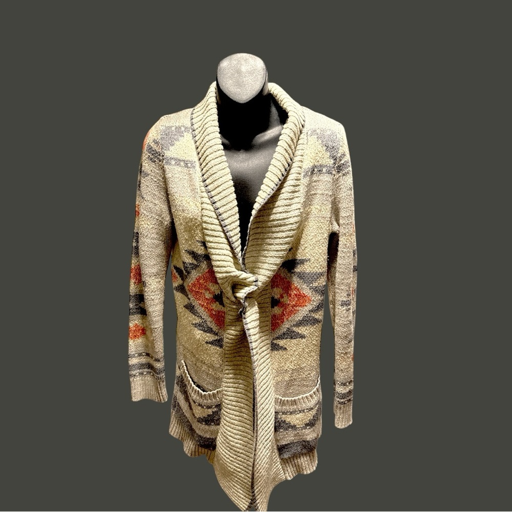 Aztec Patterned Cardigan Sweater - image 1